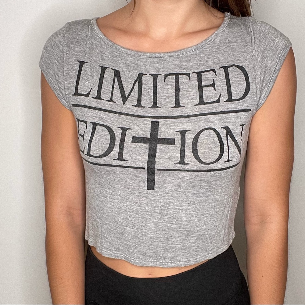 Love Culture Gray Criss Criss Back Crop Top